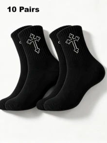 1/5/10/20 Pairs Men's Mid-Calf Socks, Business Casual, Comfortable, Moisture-Wicking, Breathable, Solid Color, Neutral - Multicolor - View 9
