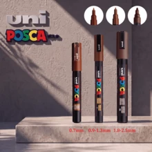 UNI 16/3pcs Pc-5M Acrylic Paint Markers, Suitable For School Learning And Art Creation, Ideal For Drawing Cartoon Characters, Stones, Glass And Ceramics, Perfect Stationery For Back To School Season - F - View 6