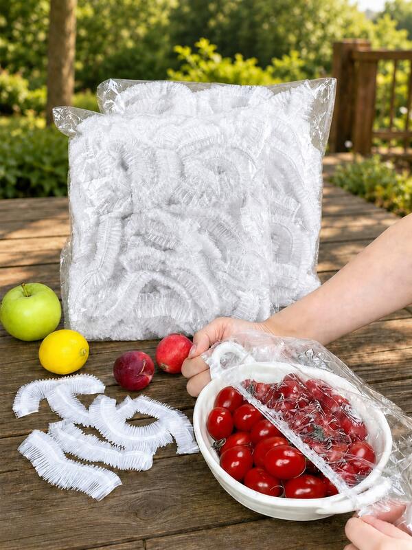300/200/100/50/10pcs Transparent Seasonal Food Preservation Cover, Stretchable Transparent Plastic Tray Cover, Leak Proof And Dustproof Plastic Cling Film, Reusable Bowl Cover, Designed Specifically For Household Food Storage
