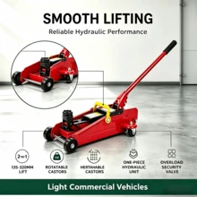 2 Ton Hydraulic Trolley Floor Jack With Portable Plastic Storage Carry Case, Heavy Duty Lifting Tool For Cars & Light Commercial Vehicles - Red - View 1