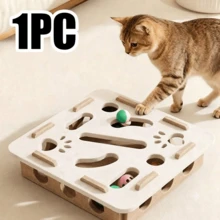 Cat Fun Box - Interactive Scratching And Digging Area With Paw Prints, Durable Cat Puzzle Game, Suitable For Indoor Cats, Stimulates Intelligence And Physical Activity, Cat Toy, Durable Felt Cat Activity Center, Suitable For Kittens And Adult Cats - Multicolor - View 14