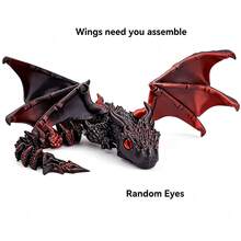 23cm/9.06in Dragon Joint Sculpture Model (Random Eye Color), Creative Double Horn Dragon Decor, Gothic Style Home Decoration - Multicolor - View 10