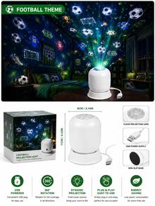 USB-Powered Dynamic LED Projection Light: Features 5 Themes (Halloween, Christmas, Ocean, Snowflake, Soccer) And Dynamic Rotating Projection-Perfect For Game Rooms, Bedrooms, Home Theaters, And More. - View 12