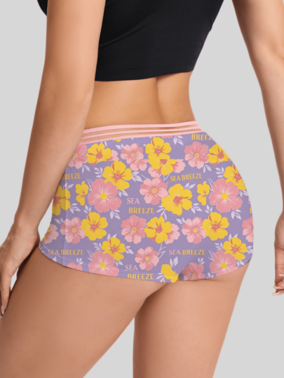 Dircho 1 buah Piyama Boxer Halloween, Motif Bunga Pakaian Musim Gugur, Celana Dalam Estetik Kembali ke Sekolah, Pakaian Dalam Kasual Lembut dan Nyaman untuk Anak Perempuan