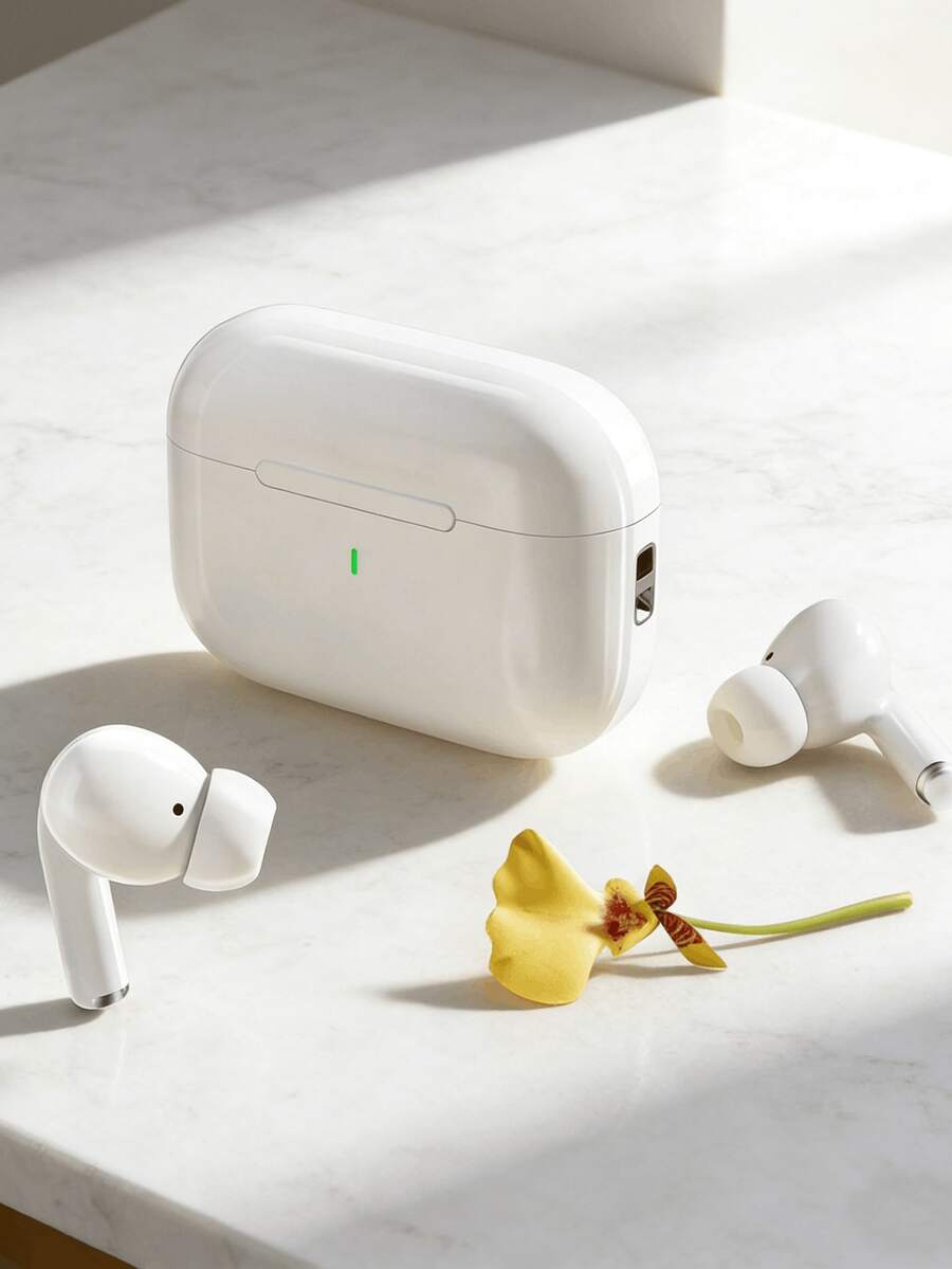True Wireless Bluetooth Earbuds - Compatible With Apple And Android, Built-In Microphone, Sweat-Proof, Up To 24 Hours Battery Life - White, Earphones > Wireless, Airbud's, Earphones, Earphones - White - View 1