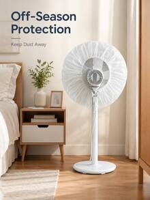 1pc Elastic Fan Dust Cover, Reusable Elastic Dust Protection Sleeve, Suitable For Circulation Fan, Floor Fan, Table Fan, Thickened Waterproof Dust-Proof Fan Cover, Easy To Install And Remove, Home Fan Accessory, Prevent Dust Accumulation, Universal Size, Suitable For Most Round Electric Fans, Can Be Used In Bedroom, Living Room, Home Storage And Other Places. - Multiple Styles - View 2