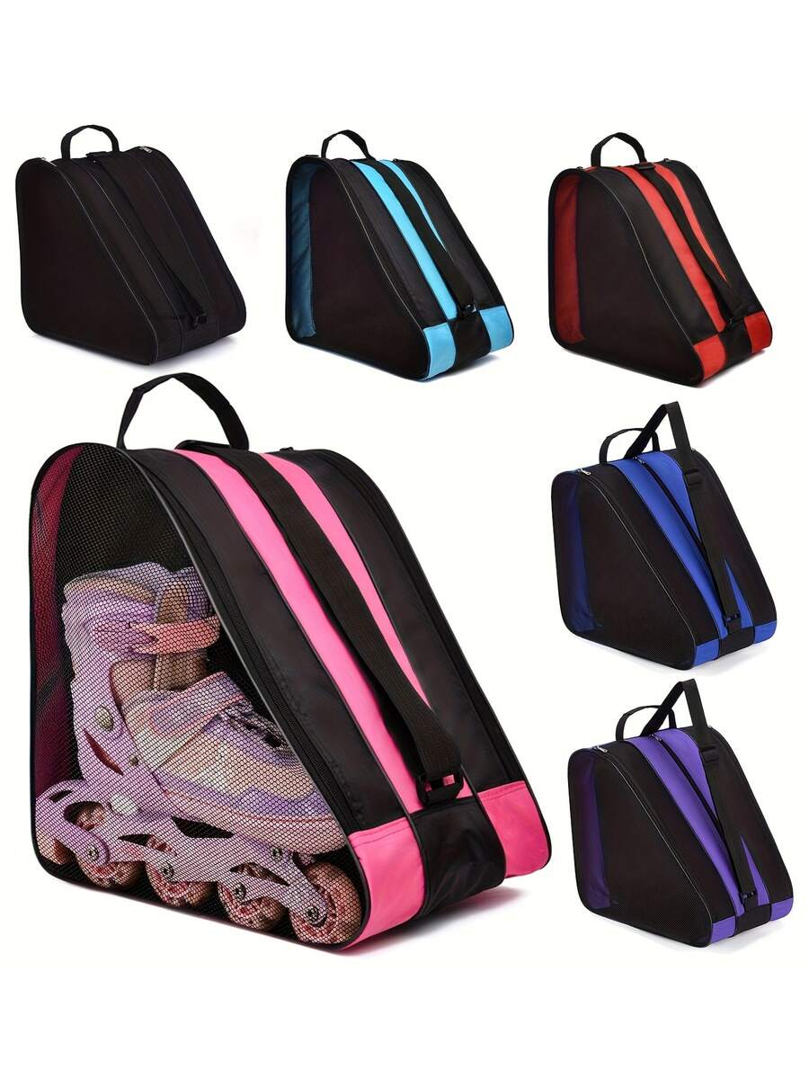 Vilico 1 pièce Sac de patins à roulettes, sac de patins à glace respirant, avec sangle d'épaule réglable, en tissu Oxford, unisexe et adulte, accessoires de patins à roulettes, accessoires de ski, accessoires de randonnée, équipement de randonnée, articles essentiels de camping