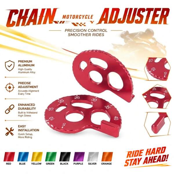 Universal Adjustable Multi-Function Motorcycle Rear Drive Chain Tensioner, CNC Chain Adjuster Block Accessory For Motorcycle Modification, Suitable For CRF150F CRF230F CRF250F CRM250AR XLR250R XR230R 250L 650L 400R