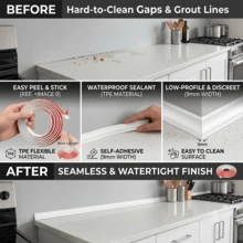 100/500cm Self Adhesive Flexible TPE Corner Trim Molding, Peel And Stick 3D Raised Wall Molding Trim, Half Round Decorative Strip For Baseboard, Wall Corner, Ceiling, Bathroom, Kitchen, DIY Home Decor - A - View 7