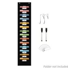 1pc 8/10/14/28 Pocket File Storage Hanging Bag With Label Cards And Hooks, 2 Black Markers, Wall Or Door Hanging File Organizer. Suitable For Classroom, Office And School, Ideal For School Office Home And Other Storage Of Files, Letters, Scrapbooks And Newspapers - A - View 9