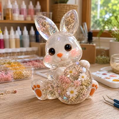 Rabbit Easter Egg Epoxy Resin Silicone Mold, Handmade Rabbit Egg Aromatherapy Drip Glue Mold, Home Decor Ornament Plaster Clay Mold, Candle Mold