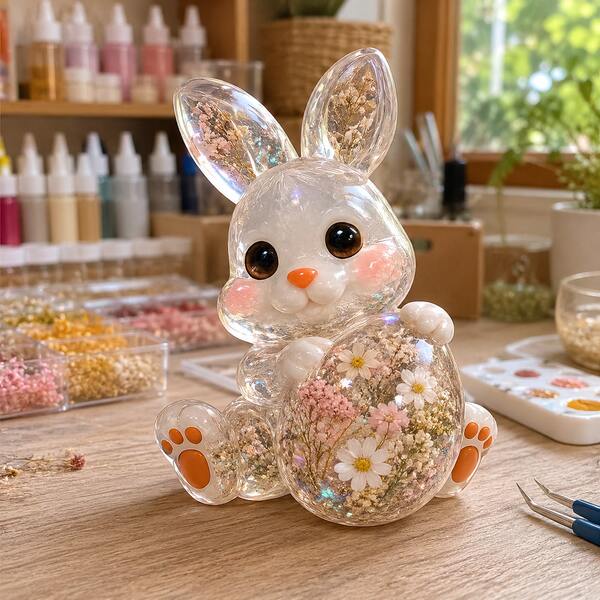 Rabbit Easter Egg Epoxy Resin Silicone Mold, Handmade Rabbit Egg Aromatherapy Drip Glue Mold, Home Decor Ornament Plaster Clay Mold, Candle Mold