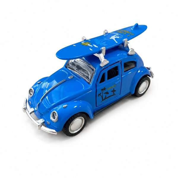 1pc 1/36 Scale Monochrome Toy Car For Boys, Partially Made Of Zinc Alloy With Retro Style, Retro Art Toy, Retro Design Toy, High-Quality Die-Cast Alloy Toy Car, Imitating Vintage Cute Beetle, Retro Home Decor, Pull-Back Function, Side Door Can Be Opened, Children Toy