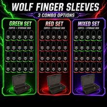 20 Buah Pelindung Jari Gaming dengan Kotak Penyimpanan, Pelindung Jempol Gaming Mobile Motif Serigala, Pelindung Jari Layar Sentuh yang Bernapas dan Anti Keringat. - Merah - View 1