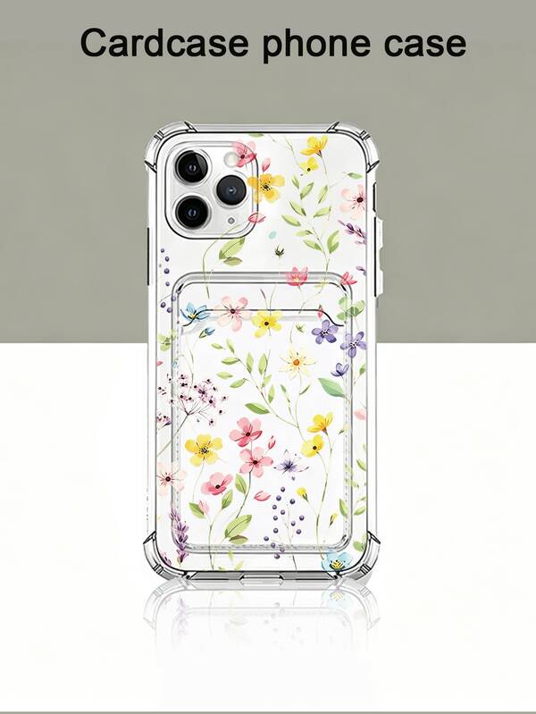 1pc Fashion Creative Full Screen Colorful Floral Pattern TPU Anti-Drop Phone Case, Can Be Used As Holiday Gift, Compatible With Apple 11 12 13 14 15 16 Pro/Pro Max/14 15 16 Plus/17/17 Pro Phone Protective Cover