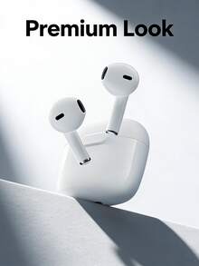True Wireless Stereo TWS Earbuds, Stable Bluetooth Pairing, Built‑In Microphone, Touch Control, Long Battery Life, Comfort In‑Ear Fit For Music & Chat - White - View 4