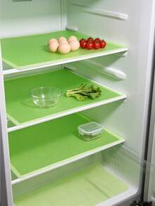 4pcs Pink / Blue / White / Green Dot EVA Fridge Shelf Liner Mat, Waterproof Moisture-Proof Non-Slip Cuttable Cabinet Drawer Protector, Multi-Scene Household Decor Pad, Must-Have For Back To School, Halloween & Christmas Kitchen Storage Organizer - Multicolor - View 4