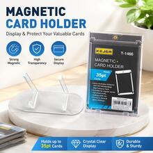 5pcs/10pcs Collectible Display Transparent Acrylic Magnetic Card Holders - Ultra-Strong Protection 35pt Trading Card Display Boxes, Suitable For Baseball, Football, Sports Game Cards, Graded Card Holders, Game Card Holders, LPS Dolls, Scratch-Resistant, Easy To Assemble Acrylic Card Holders - Multicolor - View 3