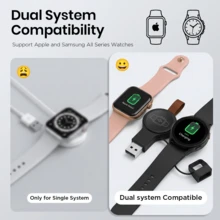 Microwear 2-In-1 Smart Watch Wireless Charger, Dual System Support, Travel, Portable, Keychain, Pendant, Birthday Gift, Holiday Gift - View 2