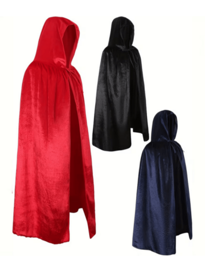 2pcs Halloween Velvet Cape Cloak Adult Costume Grim Reaper Vampire Witch Wizard Cape Cloak