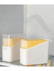 1/2/4/6pcs Cheese Slice Storage Box, Refrigerator Cheese Slice Fresh-Keeping Box With Flip Lid, Butter Packaging Box, Bagged Coffee Box, Refrigerator Small Bag Condiment Storage Box, Household Storage Supplies - Multicolor - View 2