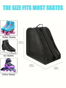 Vilico 1 pièce Sac de patins à roulettes, sac de patins à glace respirant, avec sangle d'épaule réglable, en tissu Oxford, unisexe et adulte, accessoires de patins à roulettes, accessoires de ski, accessoires de randonnée, équipement de randonnée, articles essentiels de camping - Multicolore - Voir 12