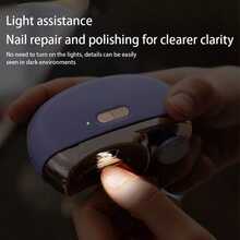 Electric Nail Clippers Are Portable And Multifunctional, Suitable For Hand And Foot Nails, Home Travel Nail Tools, 2-In-1 Polishing Electric Nail Clippers, Children's And Adult Nail Polishers, With Lighting And Nail Chip Storage Box 400mAh - Multicolor - View 6