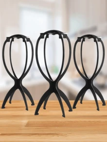 Foldable Multi-Functional Wig Stand, Portable And Durable Travel Wig Display Mannequin Head, Stable Base, Foldable Design, Suitable For Various Wig Types And Hat Storage, Room Decor - Multicolor - View 13