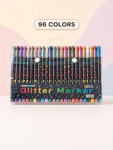 96/72/48/24 Colors Dual-Tip Glitter Pens With Quick-Dry Ink - Fine Tip, Tip To Barrel, Suitable For Scrapbooking, Card Making, Journaling, 24 Colors Dual-Tip Drawing Pens - Glitter Marker Set, Suitable For S, Artists And Supplies Random, Markers, Highlighters, Student Highlighters, Highlighters, Student Supplies, Student Essentials, Back To School Basic Supplies, Colored Markers, Student Stationery. - Rectangle - View 18