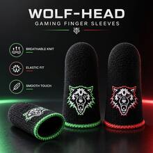 20 Buah Pelindung Jari Gaming dengan Kotak Penyimpanan, Pelindung Jempol Gaming Mobile Motif Serigala, Pelindung Jari Layar Sentuh yang Bernapas dan Anti Keringat. - Merah - View 5
