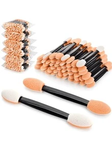 200/100/50pcs Dual-Ended Sponge Nail Art Brushes, Gradient Nail Art Sponge Applicators - Black - View 10