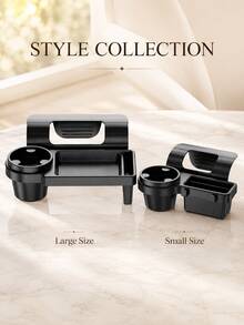 1pc Car Window Cup Holder Storage Rack, Black ABS Material, Window-Mounted Car Interior Accessory, 2 Sizes, Universal Fit For Sedan, SUV, Truck And Road Trip - A - View 6