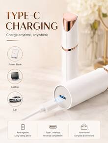 Women's 2-In-1 Electric Shaver, Portable Wireless Trimmer For Full Body Hair Removal; 180mAh USB Rechargeable Painless Shaver For Face, Chin, Lips, Legs, Underarms; Bikini Line Epilator, Smooth Hair Removal Experience Beauty And Essential Personal Care Tool, Suitable For Mother's Day, Women, Travel And Dating Full Body Care Gift - Multicolor - View 6