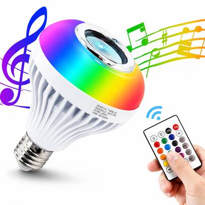 Foco Bocina Bluetooth con Control Remoto y RGB