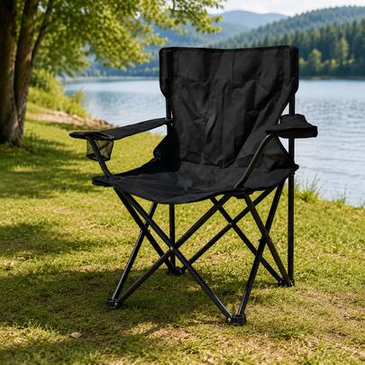 silla plegable para acampar o para jardín con posa brazos y porta vasos, con funda de agarradera, diferentes colores