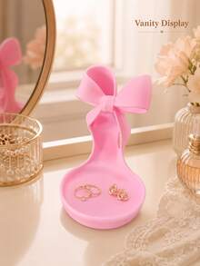 High Heel Shaped Jewelry Tray, Pink Jewelry Storage Box; Multi-Functional Storage For Rings, Earrings, Bracelets And Necklaces; Fashionable And Cute Design, Perfect For Placement On Vanity, Nightstand Or Bedroom; Elegant Jewelry Display Tray - Multicolor - View 2