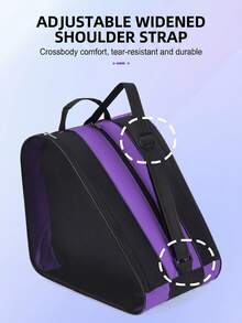 Vilico 1 pièce Sac de patins à roulettes, sac de patins à glace respirant, avec sangle d'épaule réglable, en tissu Oxford, unisexe et adulte, accessoires de patins à roulettes, accessoires de ski, accessoires de randonnée, équipement de randonnée, articles essentiels de camping - Multicolore - Voir 4