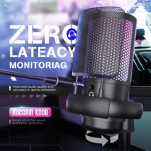 YAIUZGOO Professional RGB USB Microphone With Stand, Dynamic Desktop Gaming Microphone, LED Lighting, Noise Reduction, Mute Button, Adjustable Volume And Echo Control, Plug And Play Computer Microphone, Suitable For PC PS1+4 Laptop Phone Live Streaming Recording Podcast - View 7