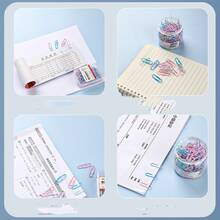 160pcs/500pcs Random Color Paper Clips, Macaron Color Portable Card Decoration File Data Storage Paper Clips, File Bookmark Paper Clips Storage Stationery U-Shaped Fixed 29mm (Randomly Shipped New And Old Versions) - Sets - View 4