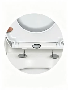 1pc Universal Thickened Slow-Close Toilet Seat, Quiet Splash-Proof Toilet Ring, Easy-To-Clean Compatible Toilet Lid. - A - View 8