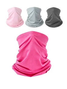 1pc Or 2pcs Or 3pcs Unisex Solid Color Balaclava Sun Protection Face Mask Neck Gaiter, Suitable For Daily Outings, Hiking, Vacation, Fishing, Cycling And More - Multicolor - View 2