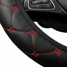 15 Inch Car & SUV Steering Wheel Cover - PU Leather & PVC, Non-Slip Grip, No Inner Ring, Easy Installation, Fits 38cm(15 Inch) O-Shape/D-Shape Steering Wheels, Car Interior Accessory - Multicolor - View 6