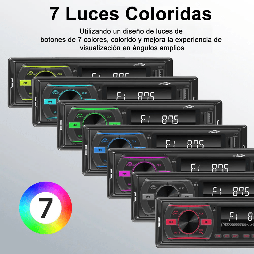 Radio Autoestéreo Reproductor 1din Bluetooth Usb Fm Pantalla 6843 - A - Añade 7