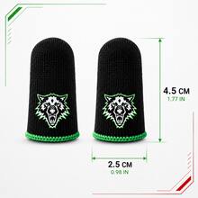 20 Buah Pelindung Jari Gaming dengan Kotak Penyimpanan, Pelindung Jempol Gaming Mobile Motif Serigala, Pelindung Jari Layar Sentuh yang Bernapas dan Anti Keringat. - Merah - View 3