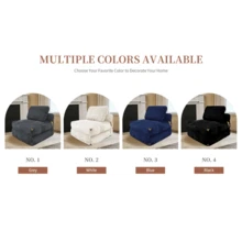 Modern Single-Seater Sofa With Integrated Storage And Elegant Tassel Details For A Cozy Home Space - 黑色 + 法蘭絨 - 查看 2