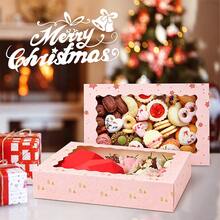 10PCS Window Bread Box, 12 X 8 X 2.5 Inches, White Large Cookie Box, Auto-Pop-Up Food Container For Pies, Cakes, Muffins, Donuts And Pastries, Party, Holiday, Wedding, Birthday - Pink - View 5