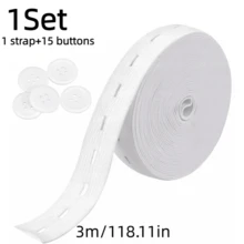 1Set/2Sets Elastic Rope, Used For Sewing, Made Of High Elasticity Knitted Tape, Designed For Tightening Waistband, Equipped With White Buttons, Perfect For Handmade Crafts - Multicolor - View 21