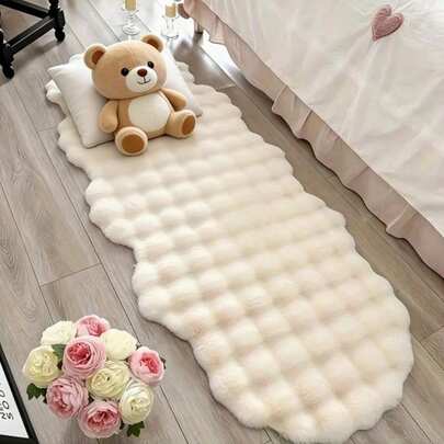 1pc White Sea Cucumber Shaped Decorative Rug, Floor Mat, Carpet, Living Room Rug, Bedroom Rug, Hallway Rug