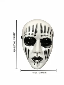 Halloween Scary Full Face Mask, Cosplay Horror Ghost Face Prop, Red & White Blood Tears Makeup Party Accessory, Spooky Skull Terrifying Costume - One Size Fits All - View 4