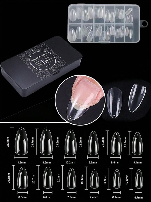 120pcs Long Stiletto Soft Gel Press-On Fake Nails, 12 Sizes Full Coverage Nail Extension Tips, Nail Salon And Home Manicure Art Supplies, Easy To Apply